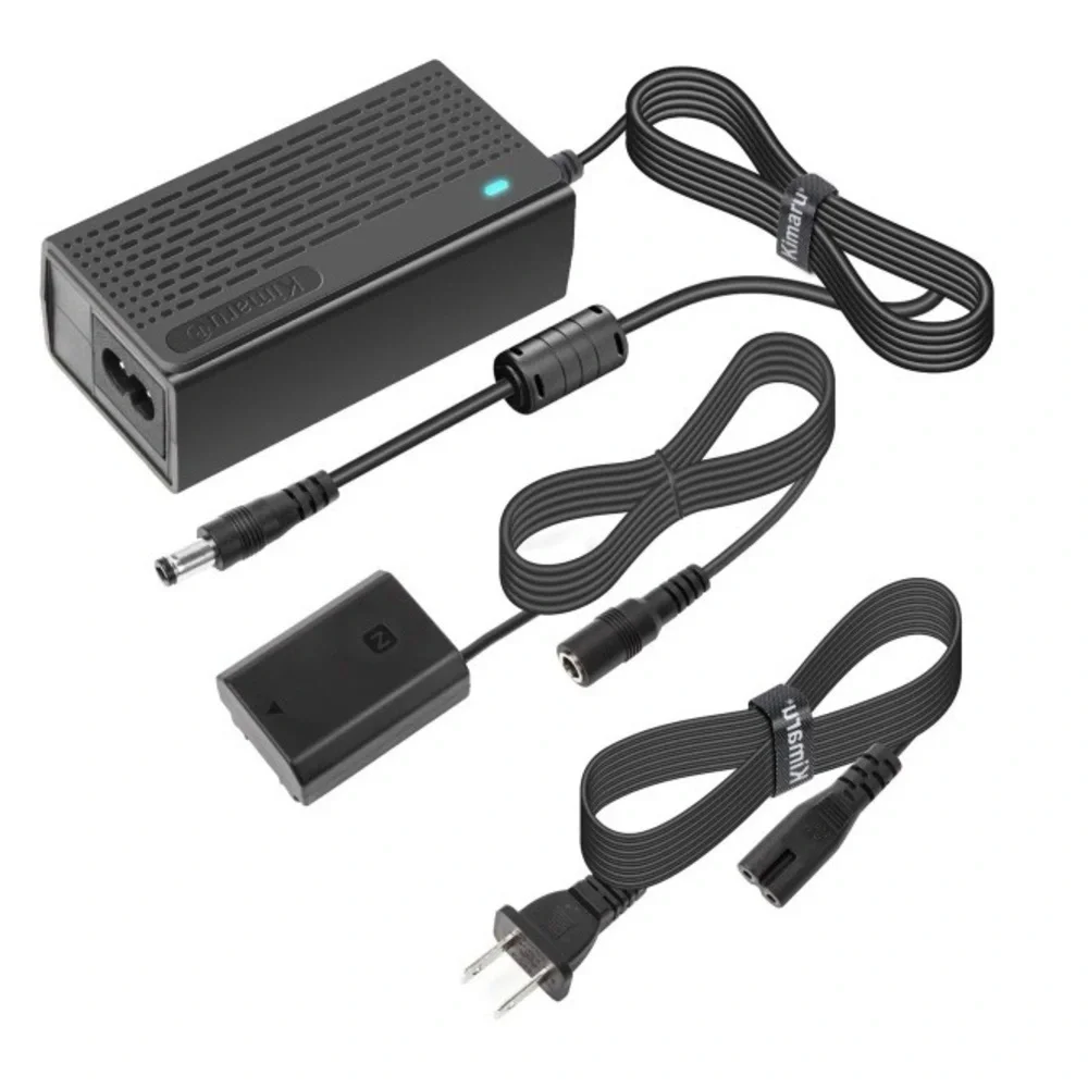 Kimaru NP-FZ100 Dummy Battery AC Power Supply Adapter Kit for Sony Alpha A6600